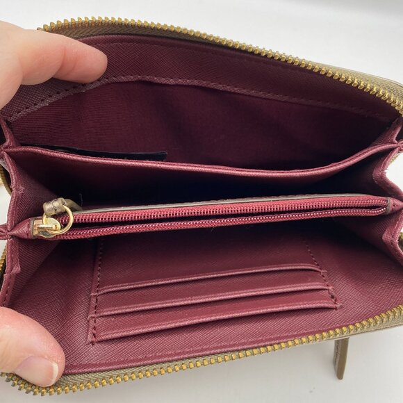 Fossil pebbled leather rose gold zip around wallet wristlet - Picture 6 of 9